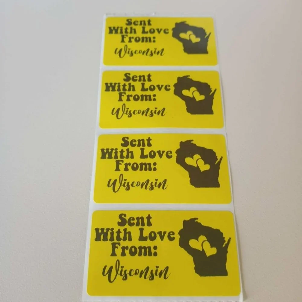 💙100 Wisconsin- Shipping Labels Thermal Packaging Stickers 2.25